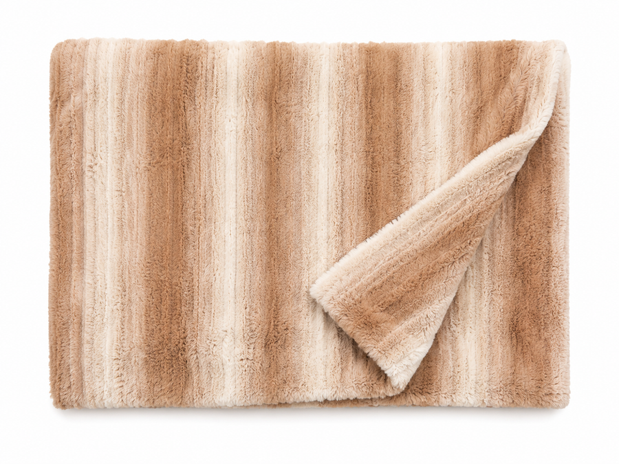 Luxe Plaid Peach Stripe 140x170 cm – Zachte Woondeken – Hotel Chique
