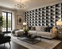 York Wallcoverings RY2752 Geometrisch Behang Zwart Grijs Wit – Sure Strip® Vliesbehang – 68,5 cm x 8,2 m – 5,6 m²