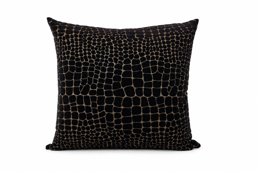 Sierkussen Croco Black – Hotel Chique Woonaccessoire