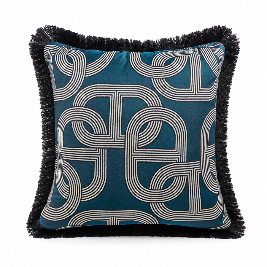 Sierkussen Chain Blue 45 × 45 cm – Hotel Chique Woonaccessoire