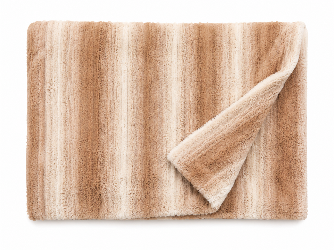 Luxe Plaid Peach Stripe 140x170 cm – Zachte Woondeken – Hotel Chique