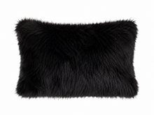 Sierkussen Faux Fur Black 40x60 cm – Luxe Zwart Sierkussen – Hotel Chique Woonaccessoire