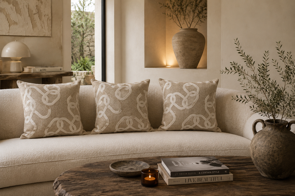Luxe Beige Sierkussen 40 x 40 cm — Gemaakt in Nederland — Hotel Chique Woonaccessoire
