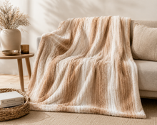 Luxe Plaid Peach Stripe 140x170 cm – Zachte Woondeken – Hotel Chique