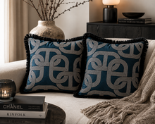 Sierkussen Chain Blue 45 × 45 cm – Hotel Chique Woonaccessoire