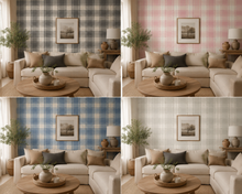 Wallquest Gordes Behang – Luxe Ruitbehang met Textieluitstraling | Plaid & Check Design
