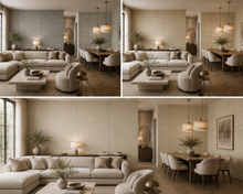 Seabrook Designs Gorton Plaid Ash Behang – Luxe Grijs Ruitbehang met Textiellook