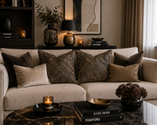 Sierkussen Python Bronze 50x50 cm – Luxe Slangenprint – Hotel Chique Woonaccessoire