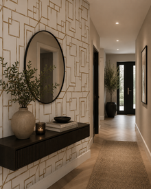 York Geometrisch Behang Goud – Papieren Behang met Reliëf – 10 x 0,52 m