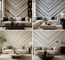 WallQuest Hurley Behang – Luxe Geometrisch Vliesbehang – Jet, Charcoal Blue, Juniper & Cappuccino