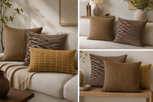 Luxe Taupe Velvet Sierkussen 45 x 45 cm met Geometrisch Reliëf Gemaakt in Nederland — Hotel Chique Woonaccessoire