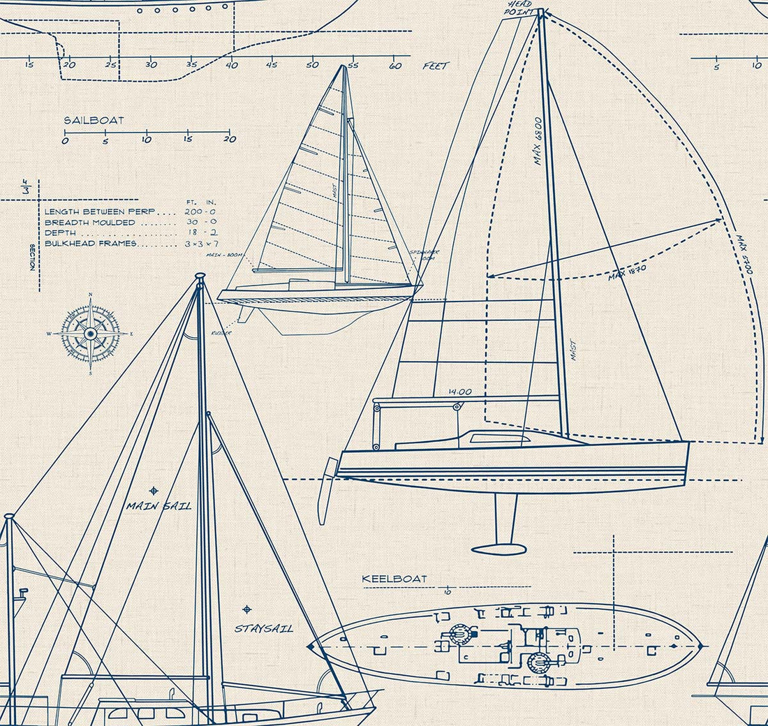 Carl Robinson Thames Behang – Luxe Nautisch Zeilboot Behang | The Gentleman