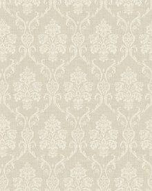 Wallquest Istres Behang – Luxe Damast – Bay, Sugar, Dewdrop Green, Sand & Smoke