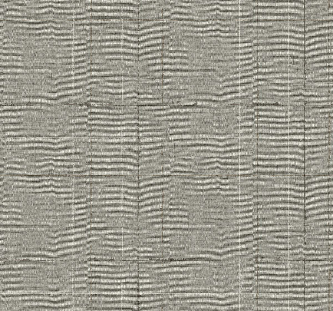 Seabrook Designs Gorton Plaid Ash Behang – Luxe Grijs Ruitbehang met Textiellook