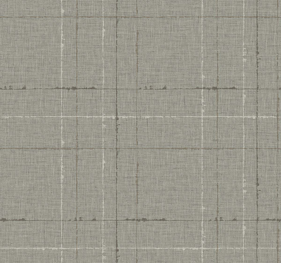 Seabrook Designs Gorton Plaid Ash Behang – Luxe Grijs Ruitbehang met Textiellook