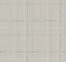 Seabrook Designs Gorton Plaid Ash Behang – Luxe Grijs Ruitbehang met Textiellook