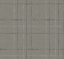 Seabrook Designs Gorton Plaid Ash Behang – Luxe Grijs Ruitbehang met Textiellook