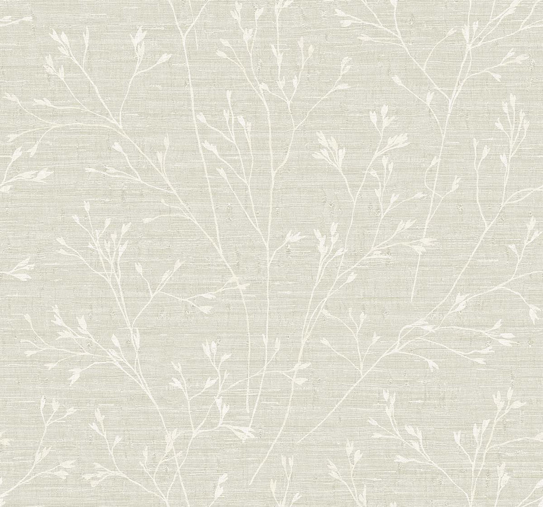 Seabrook Designs Withington Branch – Luxe Botanisch Vinylbehang met Linnenstructuur