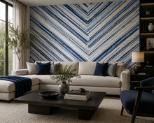 WallQuest Hurley Behang – Luxe Geometrisch Vliesbehang – Jet, Charcoal Blue, Juniper & Cappuccino