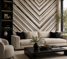 WallQuest Hurley Behang – Luxe Geometrisch Vliesbehang – Jet, Charcoal Blue, Juniper & Cappuccino