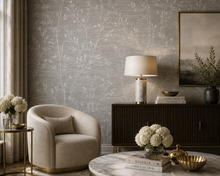 Seabrook Designs Withington Branch – Luxe Botanisch Vinylbehang met Linnenstructuur