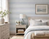 York Wallcoverings SB4831 Behang – Lichtblauw/Wit – Horizontale Strepen – 52 cm x 10 m