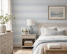 York Wallcoverings SB4831 Behang – Lichtblauw/Wit – Horizontale Strepen – 52 cm x 10 m