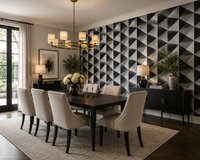 York Wallcoverings RY2752 Geometrisch Behang Zwart Grijs Wit – Sure Strip® Vliesbehang – 68,5 cm x 8,2 m – 5,6 m²
