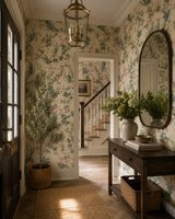 York Wallcoverings RIST171 Botanisch Vogel Behang – Crème, Groen & Roze – Vliesbehang – 68,5 x 820 cm