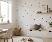 WallFashion VIBE Sterrenbehang Wit/Grijs – Vliesbehang Kinderkamer – 53 cm x 10,05 m
