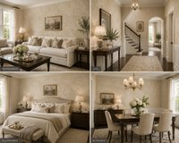 Ronald Redding Designs Behang – Klassiek Damast Beige Crème – Vliesbehang – 68,6 x 822 cm – 5,63 m²