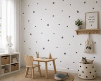 WallFashion VIBE Sterrenbehang Wit/Grijs – Vliesbehang Kinderkamer – 53 cm x 10,05 m