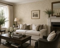 Ronald Redding Designs Behang – Klassiek Damast Beige Crème – Vliesbehang – 68,6 x 822 cm – 5,63 m²