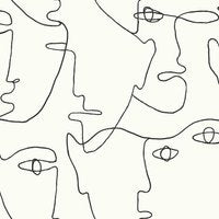 York Wallcoverings Pablo Portraits Peel & Stick Behang – Zwart/Wit –Zelfklevend – 52 x 610 cm