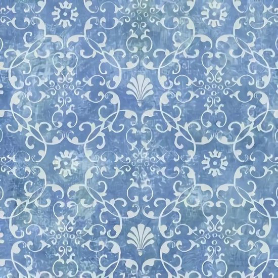 Easy-Walls Blauw Wit Behang - Mediterraan Tegelpatroon - Voorgelijmd Vinylbehang - 52 cm x 10,06 m