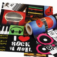 Holden Feature Wallpapers Love Rock & Roll Behang – Muziek Collage – Multicolor – 53 cm x 10,05 m – Vliesbehang