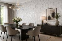 Geometrisch Behang Grijs/Wit – Modern Scandinavisch Design – Vliesbehang