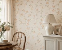York Wallcoverings SM8584 Bloemenbehang – Crème met Zachte Roze Bloemen – Papierbehang – 52 cm x 10 m – 5,2 m²