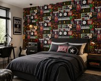 Holden Feature Wallpapers Love Rock & Roll Behang – Muziek Collage – Multicolor – 53 cm x 10,05 m – Vliesbehang