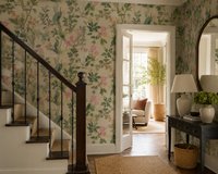 York Wallcoverings RIST171 Botanisch Vogel Behang – Crème, Groen & Roze – Vliesbehang – 68,5 x 820 cm