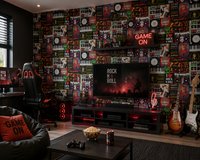 Holden Feature Wallpapers Love Rock & Roll Behang – Muziek Collage – Multicolor – 53 cm x 10,05 m – Vliesbehang