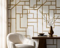 York Geometrisch Behang Goud – Papieren Behang met Reliëf – 10 x 0,52 m