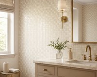 York Wallcoverings Mozaïek Behang Beige/Wit – Luxe Tegelmotief – Vliesbehang – 53 cm x 10 m