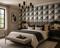 York Wallcoverings RY2752 Geometrisch Behang Zwart Grijs Wit – Sure Strip® Vliesbehang – 68,5 cm x 8,2 m – 5,6 m²