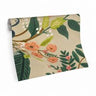 York Wallcoverings RIST171 Botanisch Vogel Behang – Crème, Groen & Roze – Vliesbehang – 68,5 x 820 cm