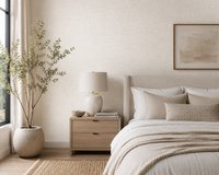 York Wallcoverings Handpainted Traditionals TL1997 Silken Grasses Pearl Vliesbehang 68,5 x 822 cm – Luxe Geweven Linnenlook – Crème/Wit
