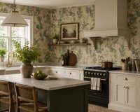 York Wallcoverings RIST171 Botanisch Vogel Behang – Crème, Groen & Roze – Vliesbehang – 68,5 x 820 cm