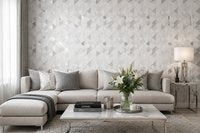 Geometrisch Behang Grijs/Wit – Modern Scandinavisch Design – Vliesbehang