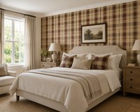 Chesapeake Ruitbehang Bruin/Beige – Klassiek Geruit Behang – Papier – 52 cm x 10,06 m – 5,2 m²