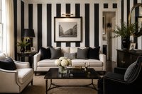 York Wallcoverings Zwart Wit Gestreept Behang - Verticale Strepen - Voorgelijmd Vinylbehang - 52 cm x 10 m